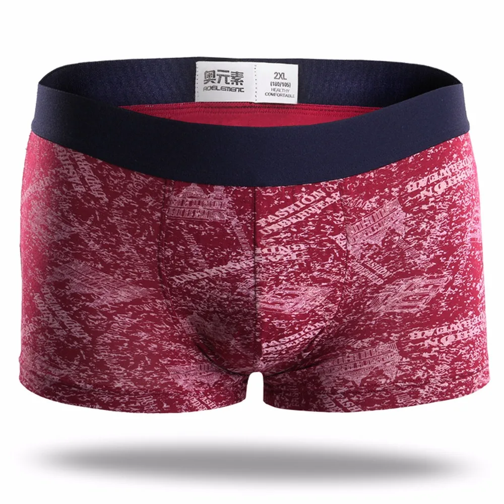 

2019 Men Comfortable U Convex Breathable Wide Belt Boxer Men's Printing Color 4Pcs/lot Man Sexy Cotton Boxer Shorts Underpants