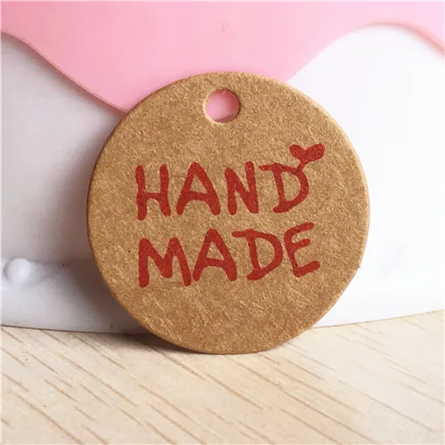 50 pcs per lot handmade hang tag kraft paper thank you gift tag label for wedding/candy/baby gift products tagging package - Цвет: c4