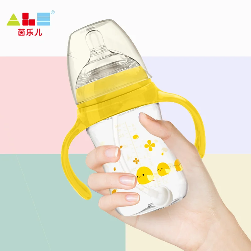 240 мл бутылки для новорожденных широкий Калибр анти-метеоризм Силиконовые Бутылка с ручкой Детские принадлежности Дети молочный продукт инструменты для бобов