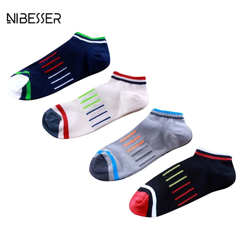 2017 NIBESSER New Patchwork Pattern Men Socks Funny Fitness Socks Male
