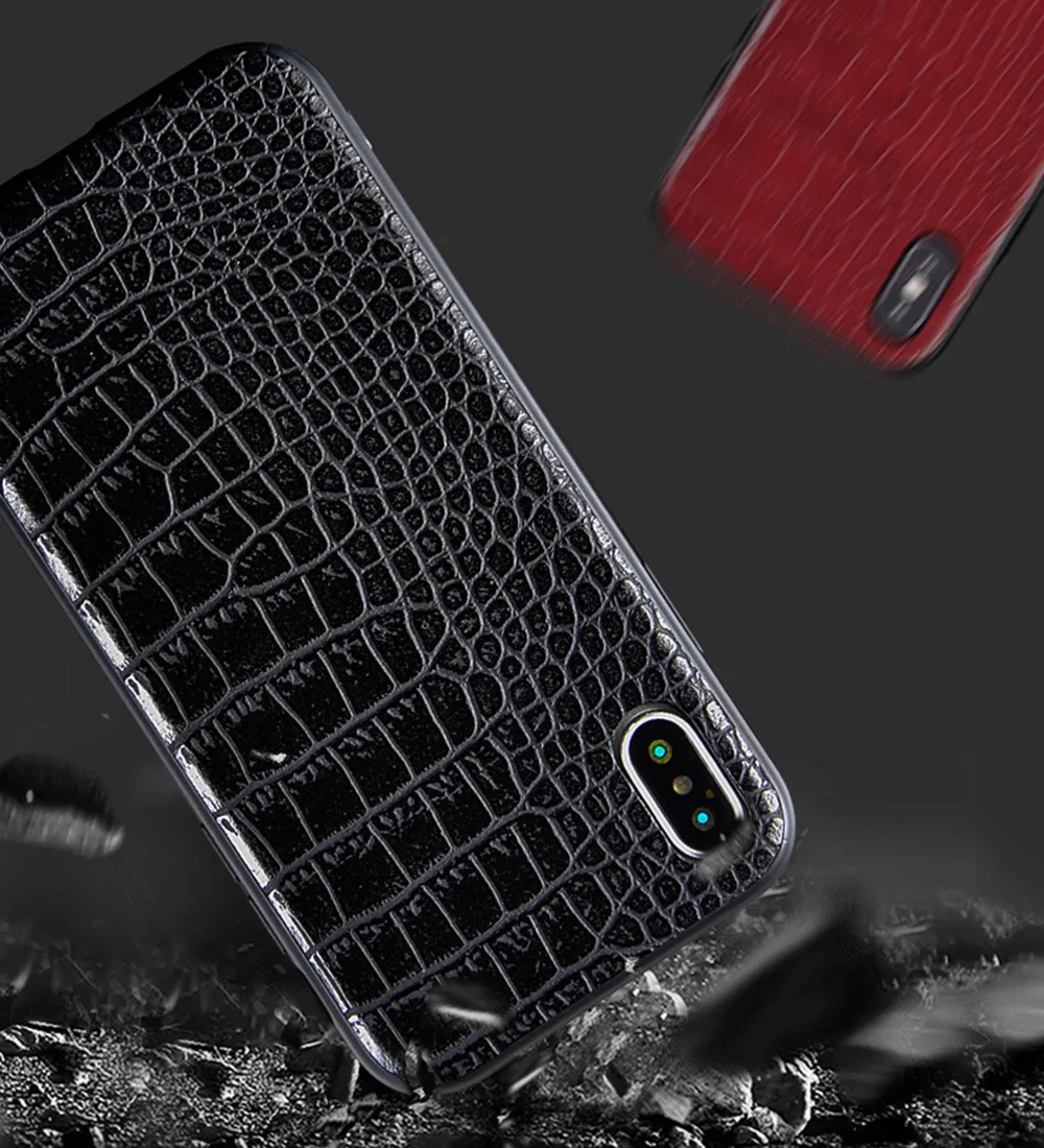 Foaber Бизнес телефона чехол для iPhone X Xs Max Xr 7 8 плюс Мода Крокодил роскошный искусственная кожа Обложка для iPhone 8 Plus
