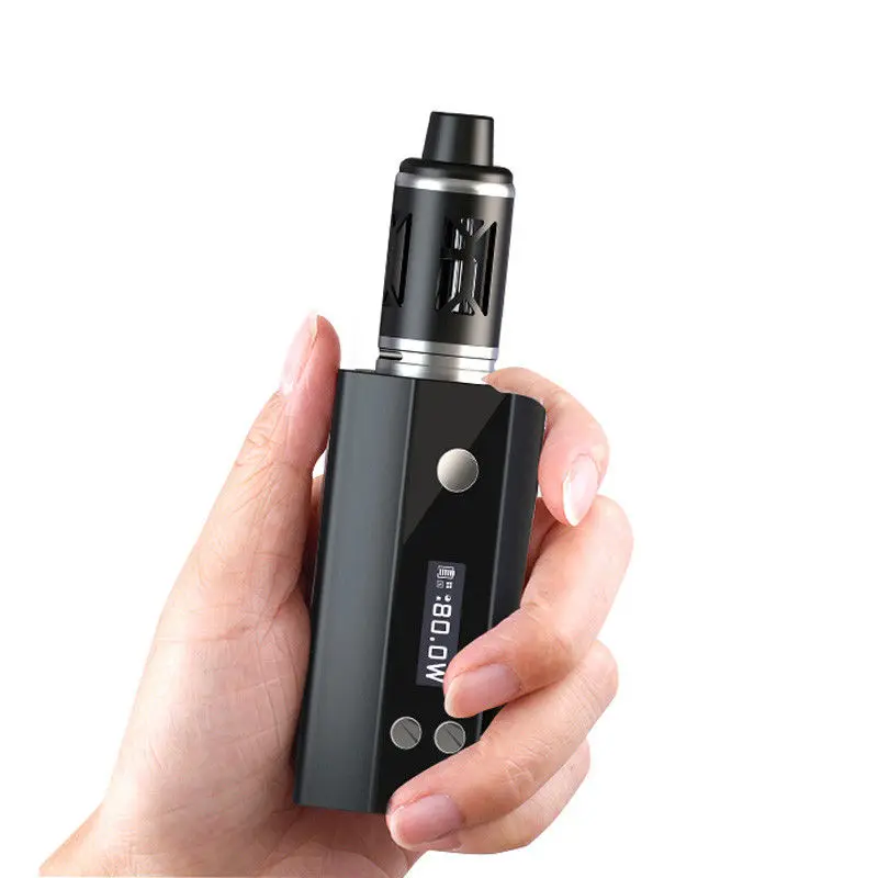 

12-80W 2600 MAh Stainless Steel 4.0 Ml 510 Dip Tip Thread USB Charging Electronic Cigarette Shisha Electronic OLED Smoking Kit