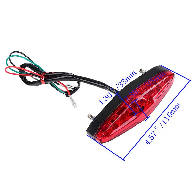 Universal 15LED Motorcycle Rear Light Moto Tail Brake Lights Indicator Lamp For ATV Quad Kart Universal Cafe Racer Red