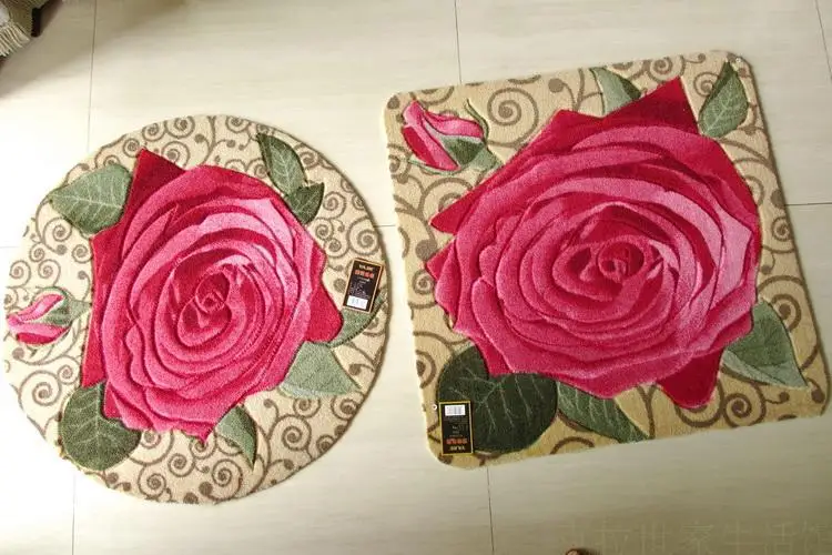 LIURomantic Цветочные комнатные коврики сладкие розы печати ковры гостиная современный, дизайнерский потертый стиль цветок ковер декоративный
