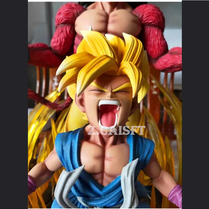 23,6" Статуя драконов Saiyan Son Goku бюст с светодиодный головой портрет анимационная фигурка GK Коллекционная модель игрушки 60 см коробка H37