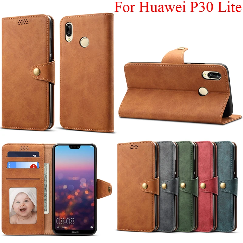 

Vintage Wallet Case for Huawei P30 Lite Cover With Card Slots Money Pocket HuaweiP30 Lite phone casing P30Lite Soft protector