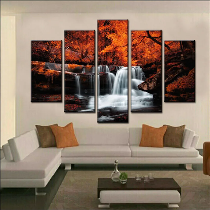 

Canvas Paintings For Living Room Wall Modern Water And Tree Decorative Pictures Quadros De Parede Sala Estar Com Moldura