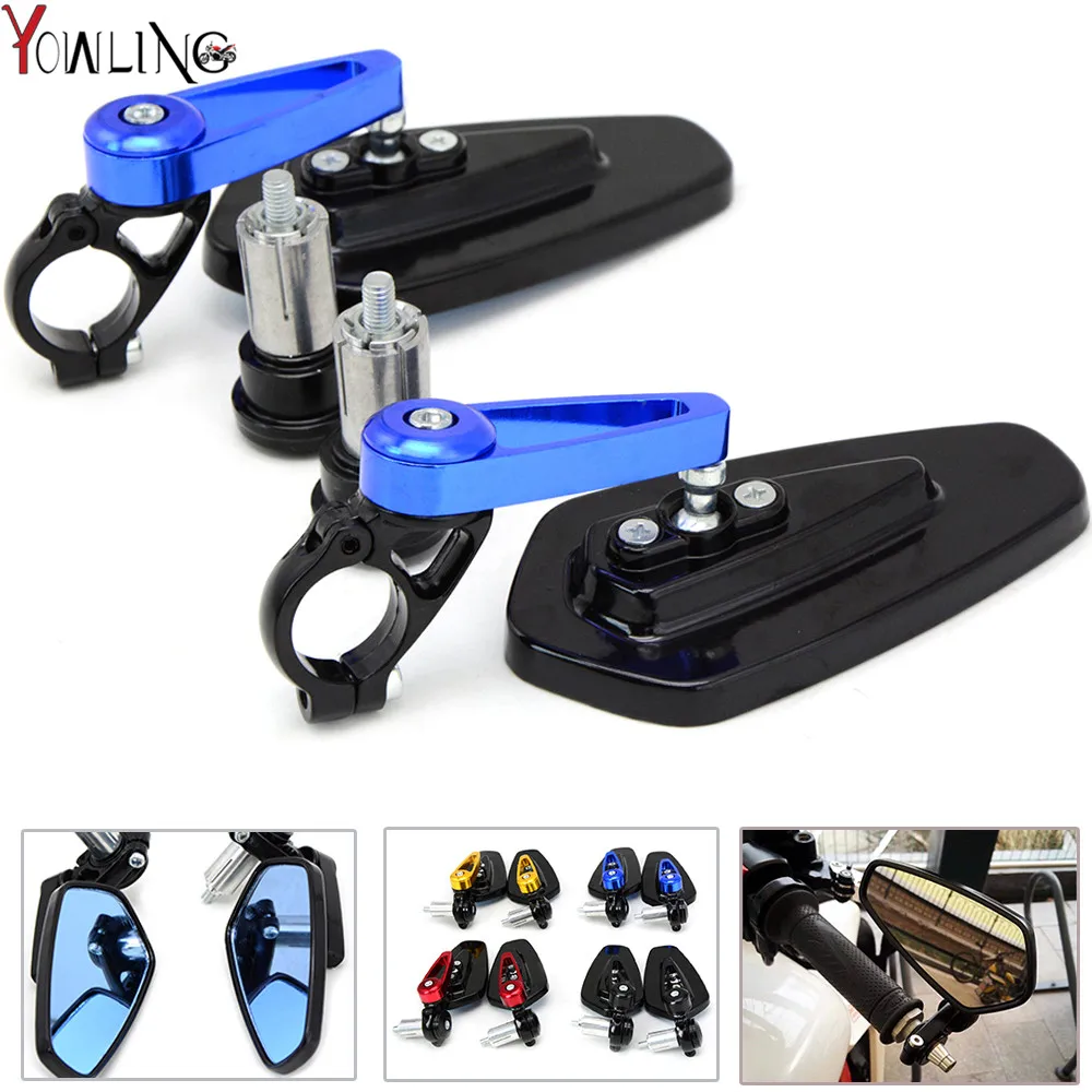 Universal 7/8"" 22mm handle bar motorcycle bar end mirror Motorcycle Mirror FOR SUZUKI GSR400 GSR600 GSR750 B-KING1300 S1000RR