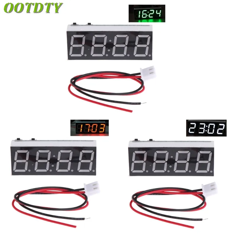 

OOTDTY 12V 5-24V Electronic Voltmeter Thermometer Clock for Car Auto LED Monitor Module