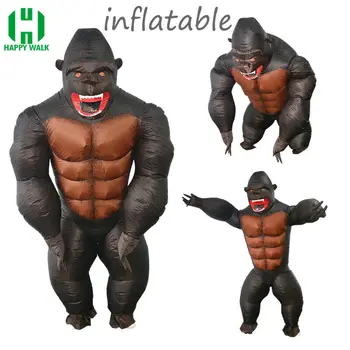 

Purim Party Adult Kid Monkey Inflatable Costume King Kong Halloween Venice Carnival Dress suit orangutan For Women Men Costume