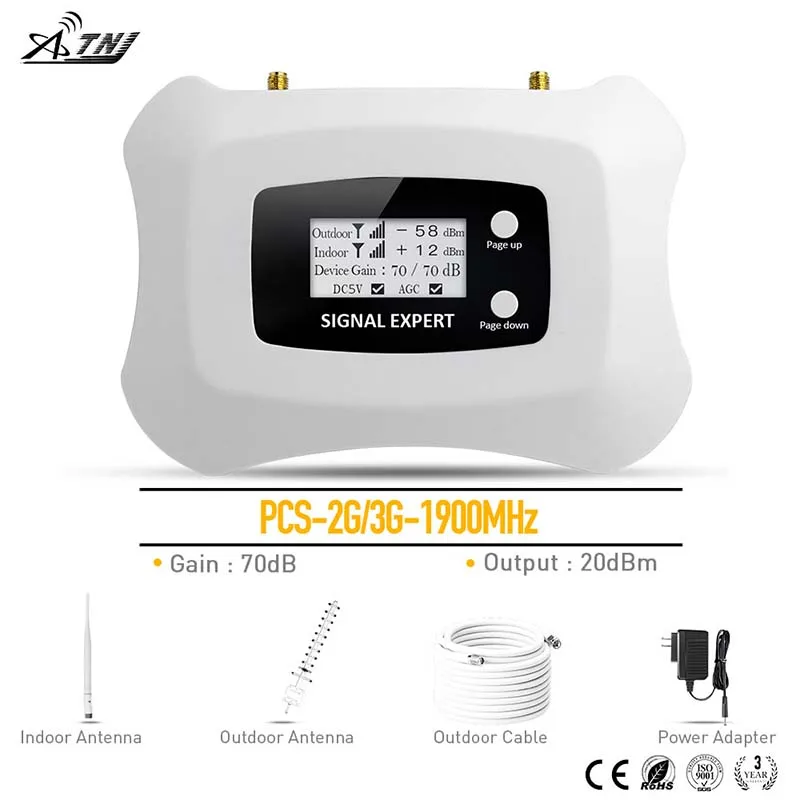 

Top quality! 2g 3g signal repeater 1900mhz mobile signal booster 3G cellular signal amplifier for home/office/basement use