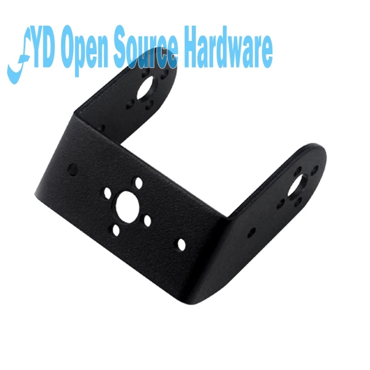 Oblique U Bracket Hard Aluminum Alloy Biped Robot Machine Arm Blackin