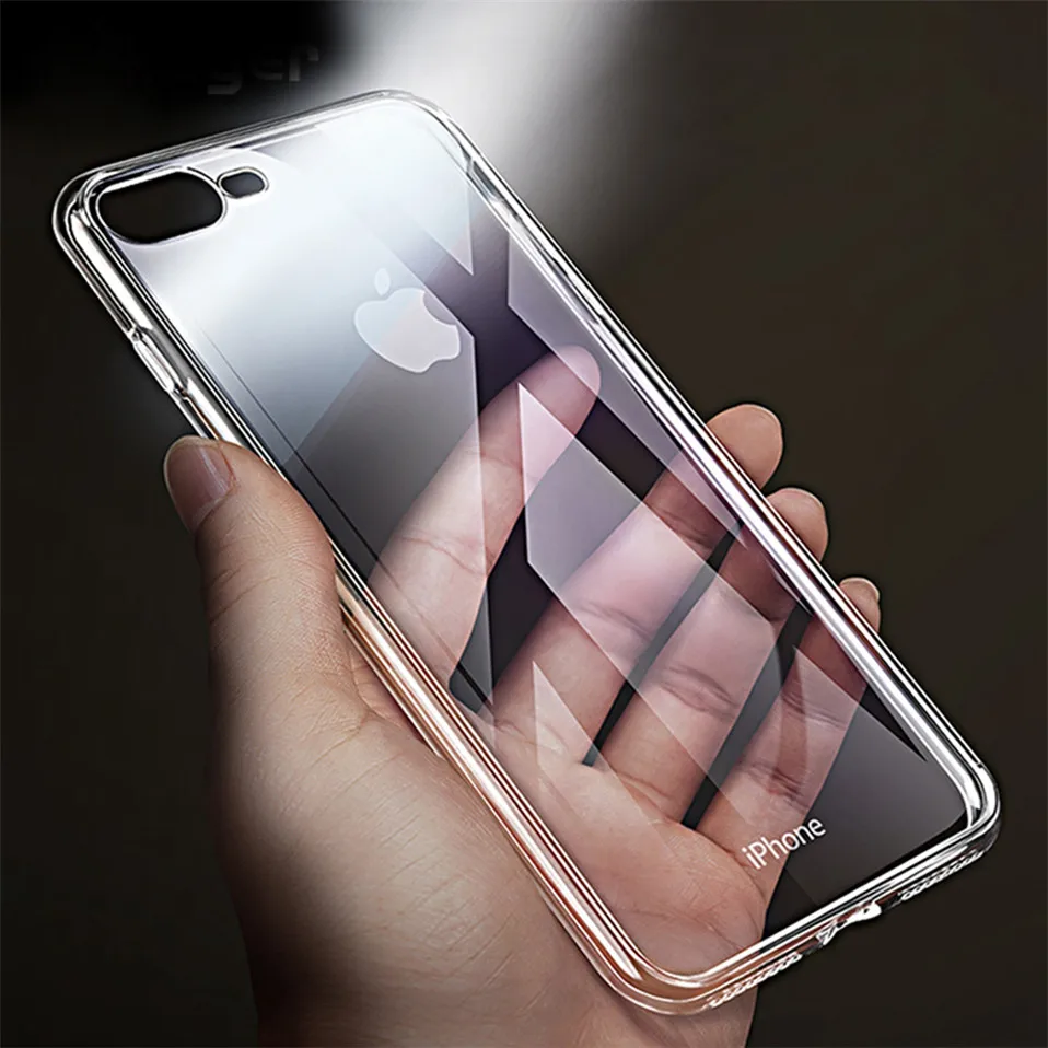 Transparent TPU case for iPhone X 6 6s 7 8 Plus 01
