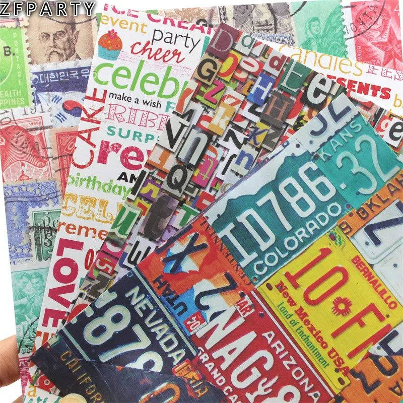 

ZFPARTY Retro Background Stickers for Scrapbooking Happy Planner/Card Making/Journaling Project