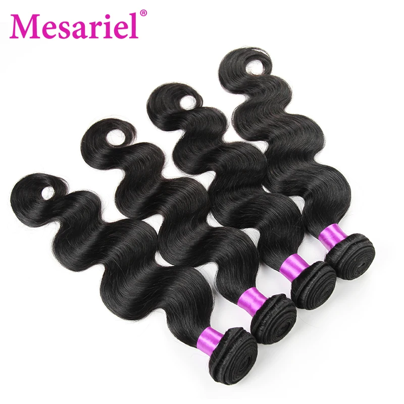 Mesariel Malaysian Body Wave Hair Can buy 3 or 4 bundles Free Shipping Non-Remy Hair Natural Black Color Human Hair body-wave