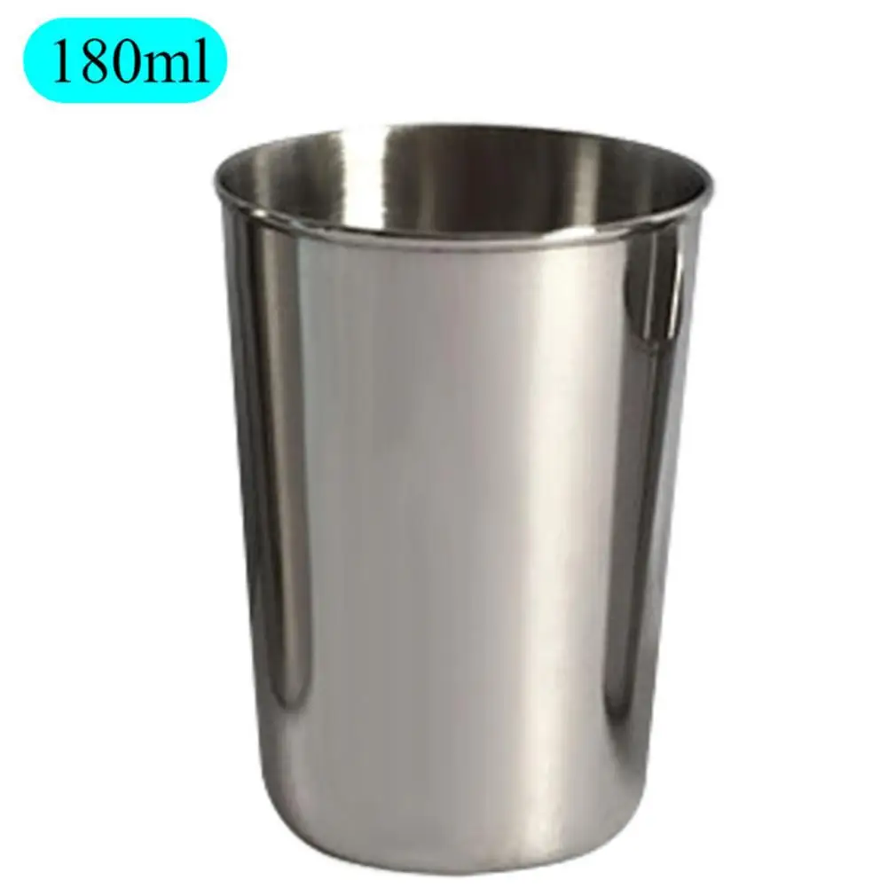 Stainless Steel Mouth Cup Bar Drinking Utensils Spirit Glass Anti-fall Children's Cup Home Kitchen White Wine Glass - Цвет: 180ml