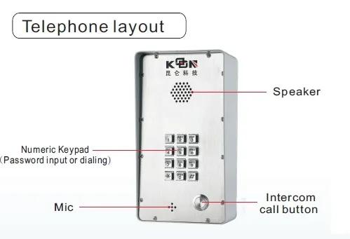 Ip-интерком телефон двери аудио дверной телефон KNZD-43