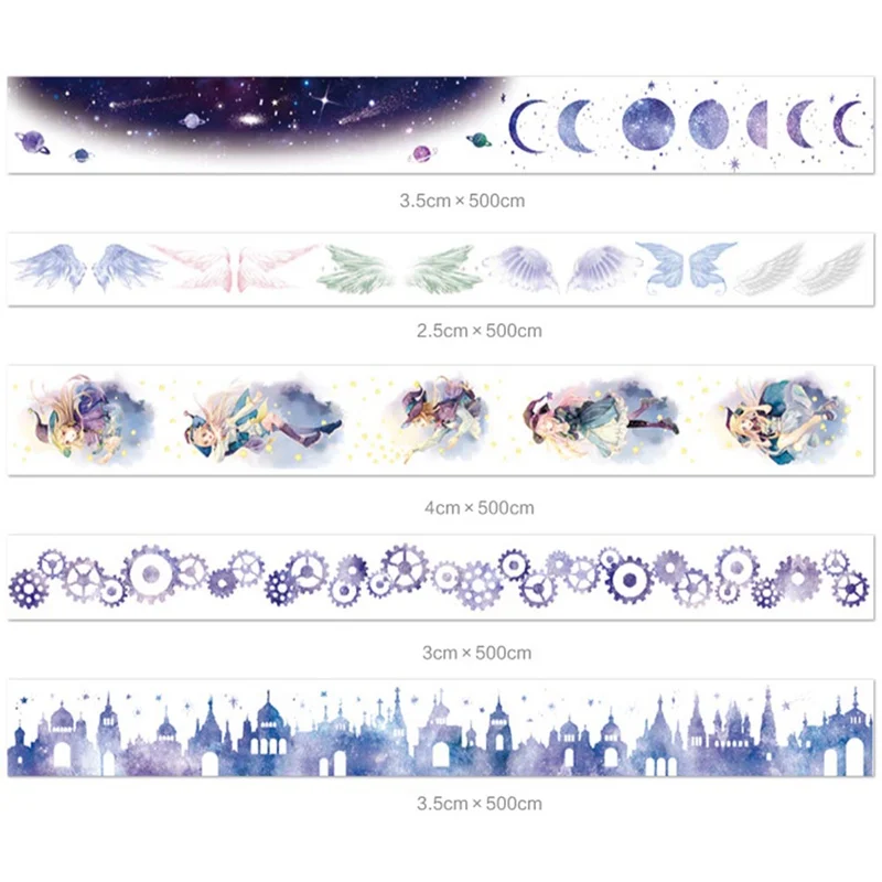

2.5/3/3.5/4CM*5M Little Witch Magic Castle Washi Tape DIY Scrapbooking Sticker Masking Tape School Office Supply Stationery 1Pcs