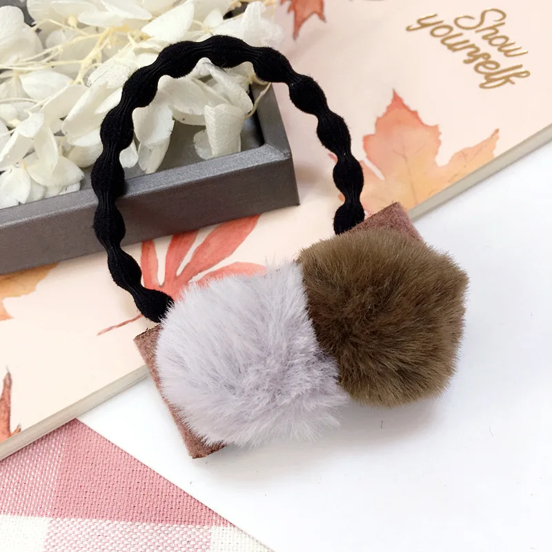 Korea Hair Accessories Colorful Ball Pearl Hair Ring Rubber Headband For Women Head wear Elastic Hair Band