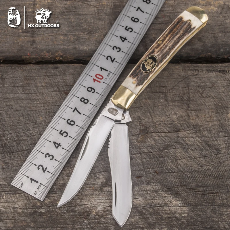 

HX OUTDOORS Survival knives pocket double knife gift good quality portable carry knife tool Survival Gear army survival knives