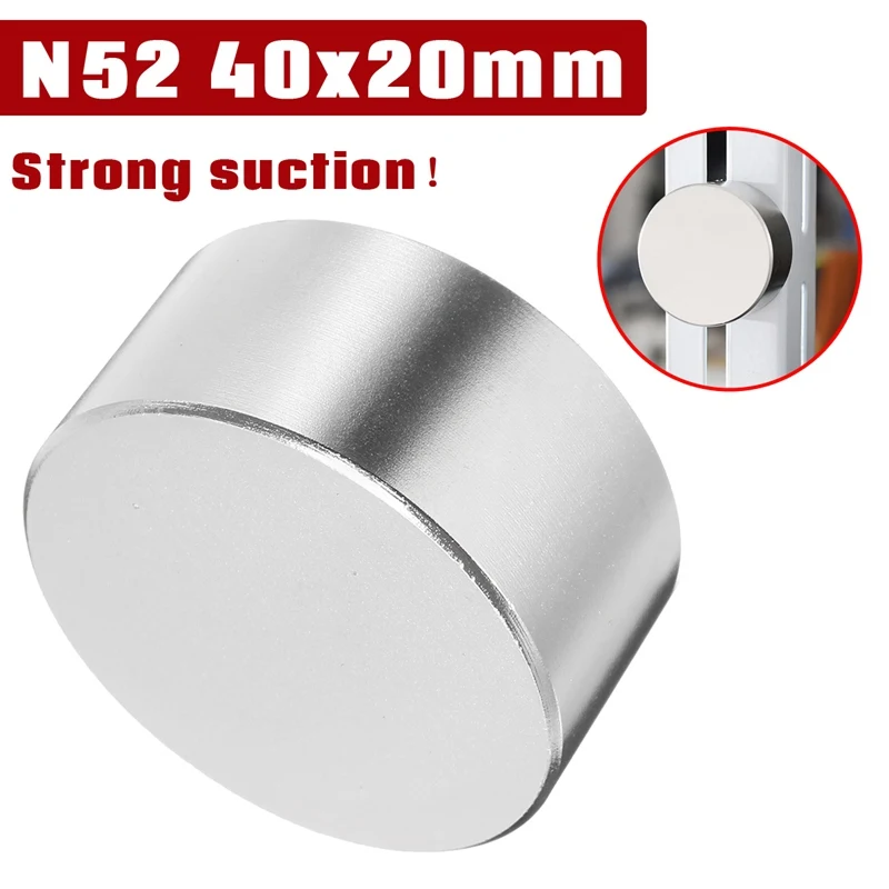 

1Pcs 40x20mm Portable Cylinder Magnet N52 Round Magnet Rare Earth Neodymium Magnets Universal Magnetic Materials
