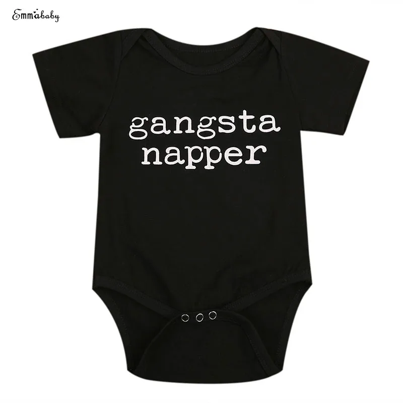 

0-24M Newborn Baby Boy Girl Short Sleeve Letter Print Cotton Romper Jumpsuit Playsuit Outfit Baby Clothes