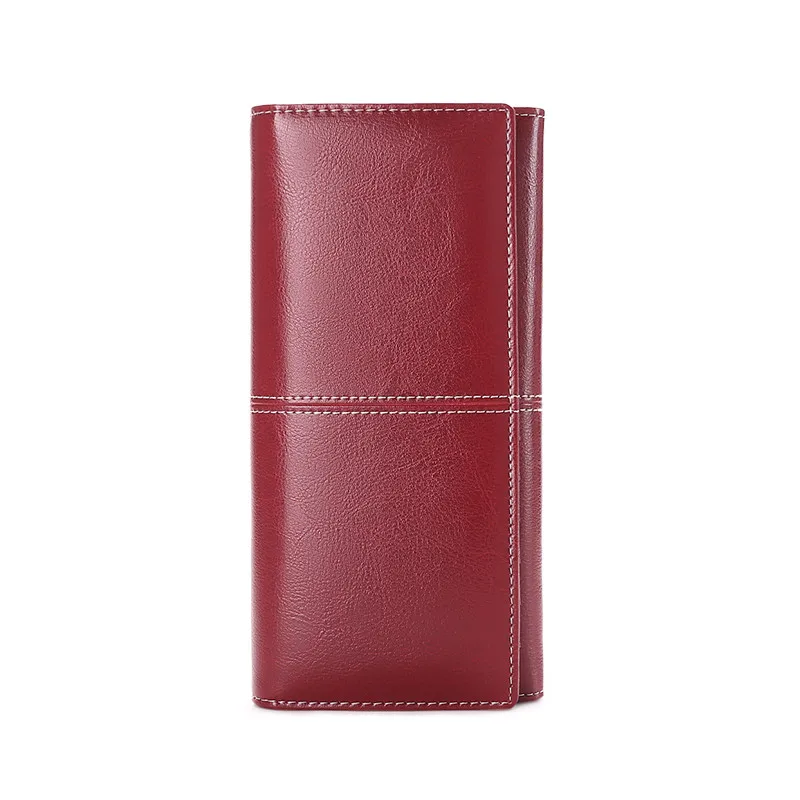 

2019 New Fashion Split Leather Ladies Wallet Zipper Button Woman Card Package Change Wallets Casual Cute Money Bag Purse