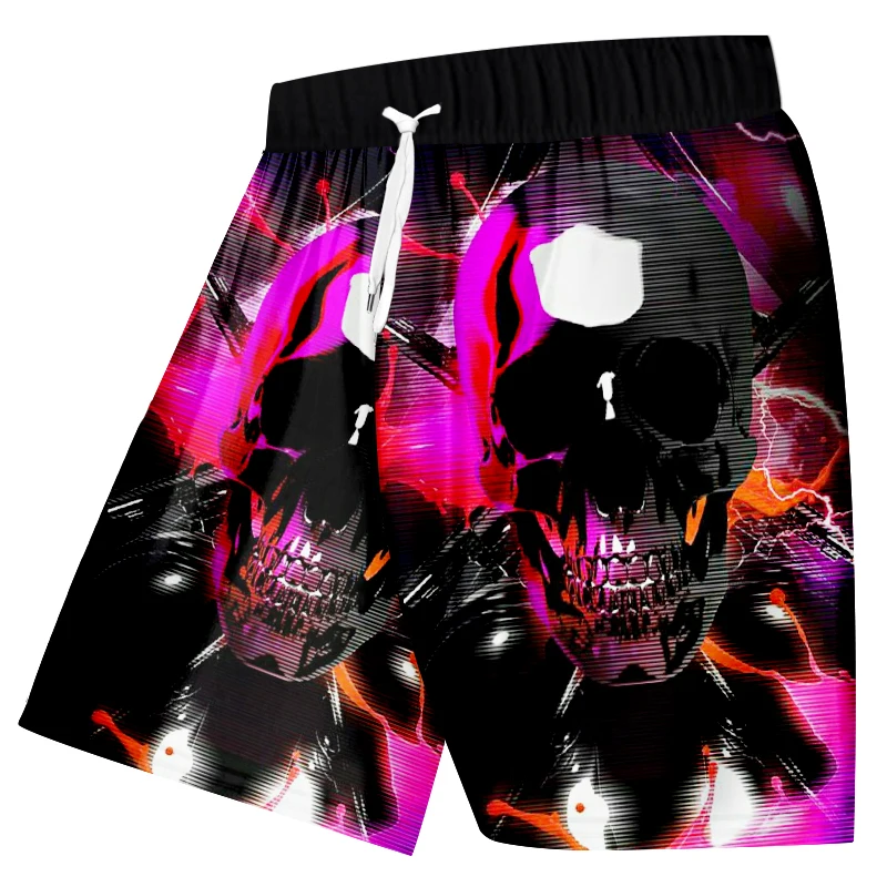 UJWI Casual Shorts Men's 2019 Summer new style Rose motorcycle skull 3D Printed Large size leisure Shorts UJWI Casual Shorts Men's 2019 Summer new style Rose motorcycle skull 3D Printed Large size leisure Shorts