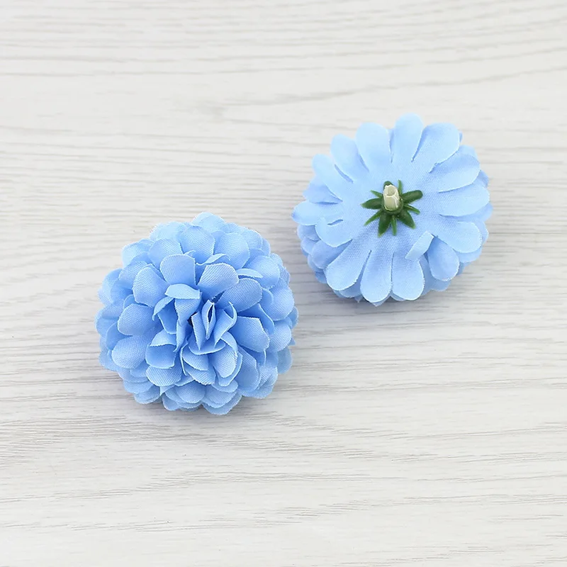 HUADODO см 10 шт. 4,5 см искусственные гвоздики цветок головки шелк мини гортензии цветы для дома Свадебные украшения DIY поддельные цветы - Цвет: Синий