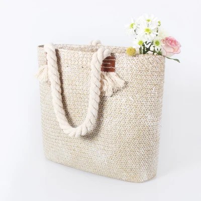 

NEW Handmade Straw Shopping Tote messenger Bags for Women 2019 Summer Rattan Bag Woven Beach Bag Bohemia Handbag Bali Ladies