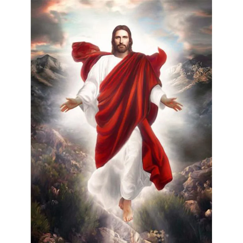 

YIKELA New 5D Diamond Painting Cross Stitch Easter Jesus portrait Square Full Decorative Diy Diamond Embroidery Painting