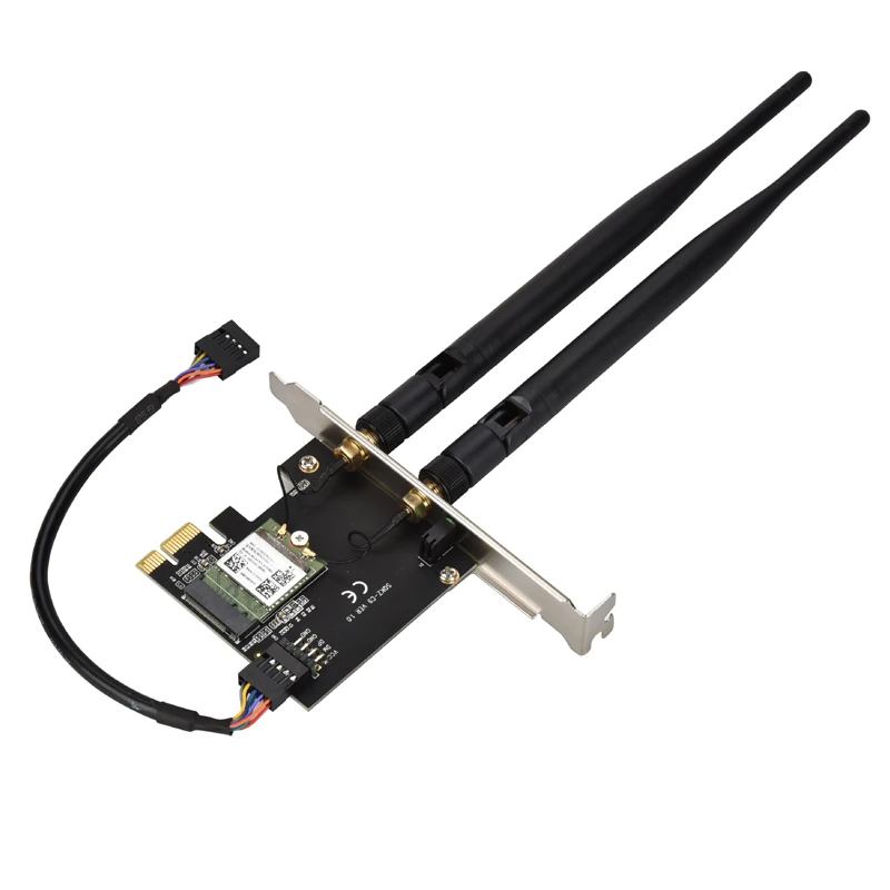 PCI E к NGFF M.2 Wi Fi Bluetooth адаптер две антенны USB 9 контактный кабель карта