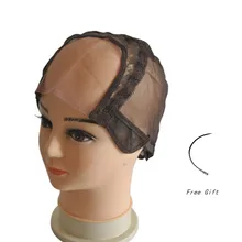 4*4 с кружевной сеткой парик Кепка для изготовления париков с регулируемым ремешком ткацкая Кепка сеточка для парика хорошего качества Размер M