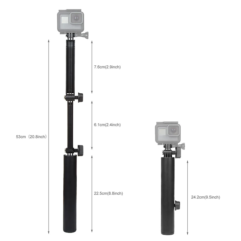 Go Pro 3 way monopod трехполосная Регулировка руки штатив селфи палка для gopro Hero 8 7 6 5 SJ4000 Sjcam XiaoYi аксессуары для камеры