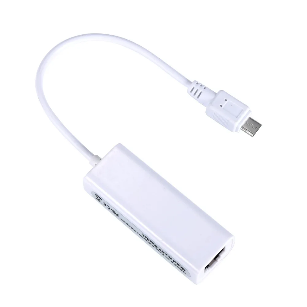 

White Micro USB 2.0 Ethernet RJ45 Network Lan Adapter Card For Android Tablet