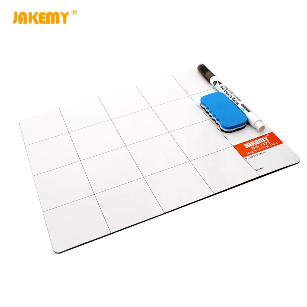 

JAKEMY Convenient Magnetic Project Mat Screw Work Magnet Pad 20*25cm with Marker Pen for Mobile Phone Tablet Repair