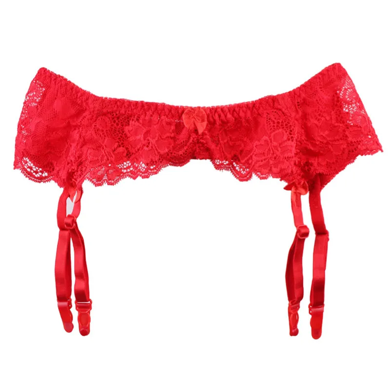 L/XL Plus Size Sexy Lingerie Hot Black/Red Lace Garter Belt For Stockings Female Adjustable Temptation Wedding Suspender Belt