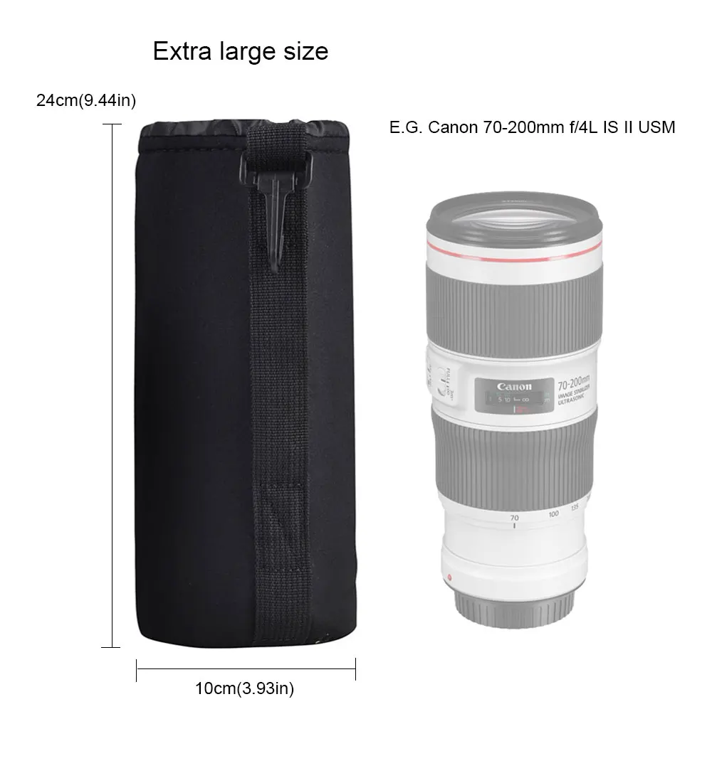 2018 New S M L XL Matin Neoprene Soft Protector Camera Lens Pouch Bag Case For Canon Nikon Sony Camera lens bag (5)