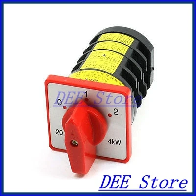 

ON/OFF/ON 3 Position 8P4T Rotary Cam Combination Switch 4KW 20A 380VAC