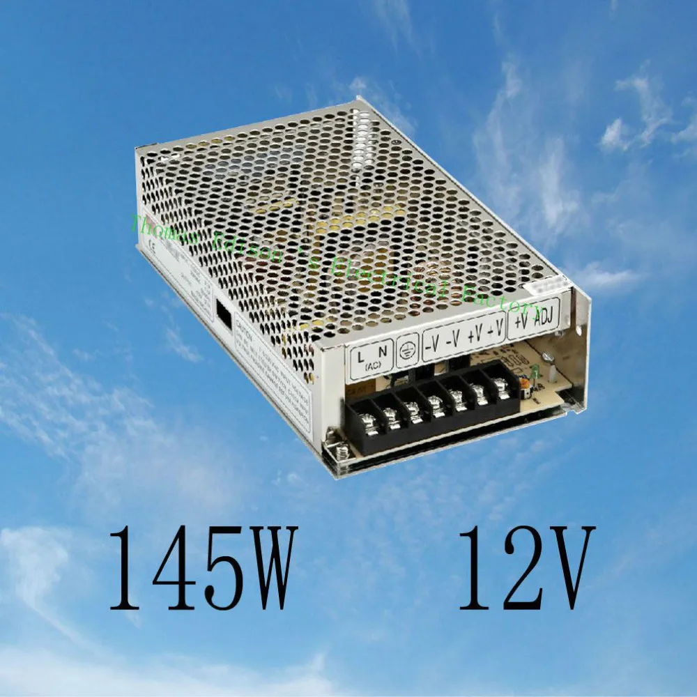 

led power supply switch 145W 12v 12A ac dc converter S-145w 12v variable dc voltage regulator S-145-12