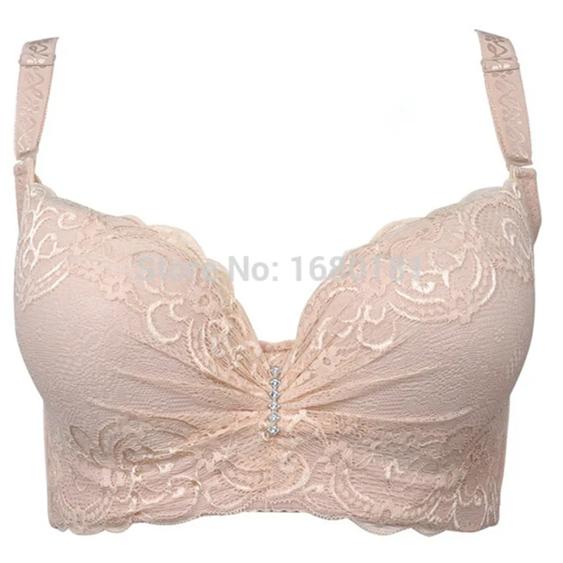 

Thin plus size bra cup adjustable push up side gathering furu mm Large c cup e cup women's underwear