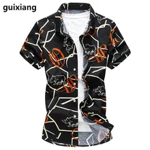 2017 summer new style shirt men’s casual fashion printed striped short sleeved shirts birdie pattern men Silk and cotton shirts
