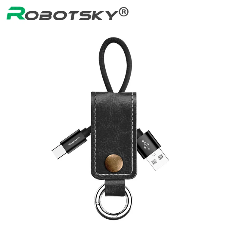 

Robotsky USB Data Cable for iPhone 5V 2A Micro USB Type C Keychain Charging Cable for Samsung LG Xiaomi HTC Huawei
