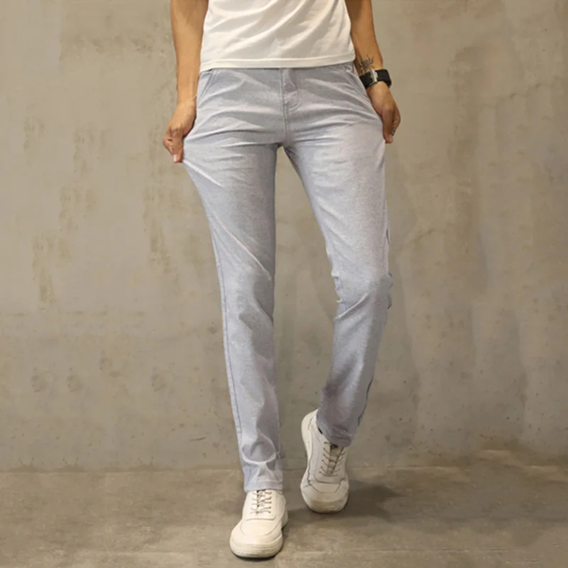 

GXXH 2019 Men's Casual Pants Men Summer Linen Business Dress Thin Trousers Men Pantalones Male Pants Asian Size 28-40