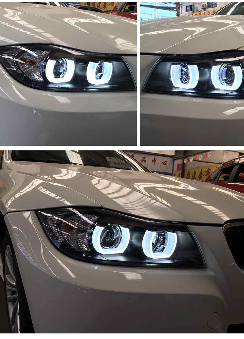 Автомобильный Стильный чехол для фары для BMW E90 330I 320I 318i led angel eyes головной светильник s DRL Дневной ходовой светильник биксеноновый HID