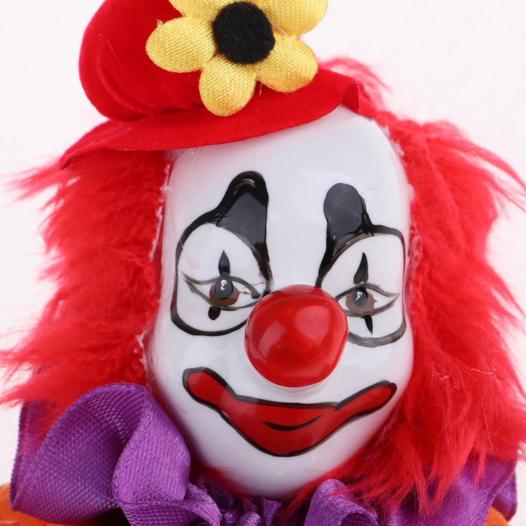 2Pcs Fashion Porcelain Clown Doll Halloween Christmas Decoration Souvenir Collections Friends Gift Home Table Decor