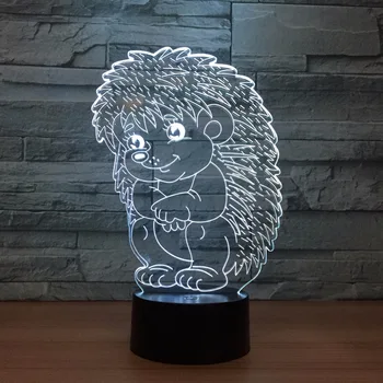 

Hedgehog Acrylic 3D Nightlight 7 Color touch stereoscopic atmosphere lamp creative gift lamp 1210