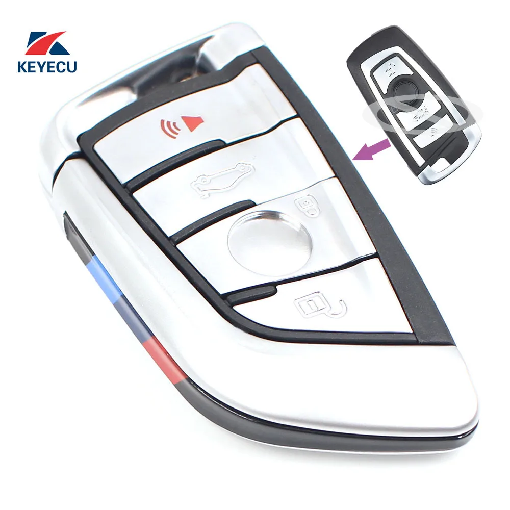 

KEYECU Modify New Stylish Remote Car Key Fob 4 Button 868MHz PCF7953 for BMW CAS4 CAS4+ F Platform X3 X4 M3 2011-2017