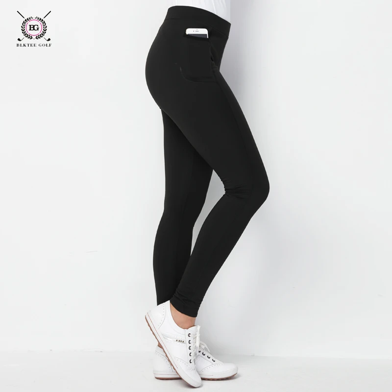 Golf Pants Women Autumn Winter High Elastic Velvet Trousers ladies