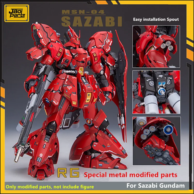 JAOparts металлические модифицированные части набор для Bandai RG 1/144 MSN-04 Sazabi Gundam с наклейкой и выгравированным листом DJ026